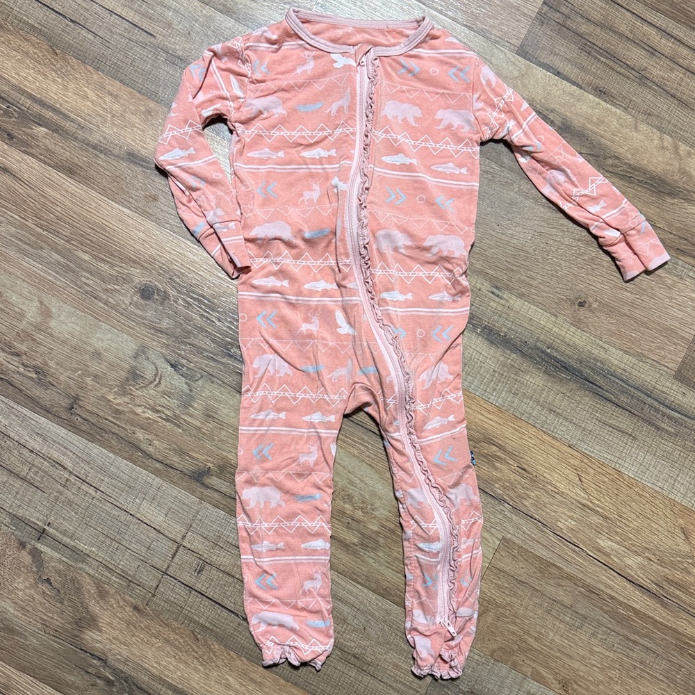 KicKee Pink Wilderness Print Baby Sleeper/Onesie